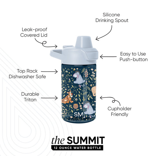 Summit Kids Plastic Water Bottle with Simple Flip Straw Lid