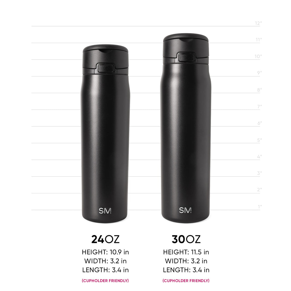 Simple Modern Mesa Loop Water Bottle with Straw | 30oz Cup Holder Friendly Insulated Stainless Steel Bottles for Travel, Sports and School | Cherry Wine