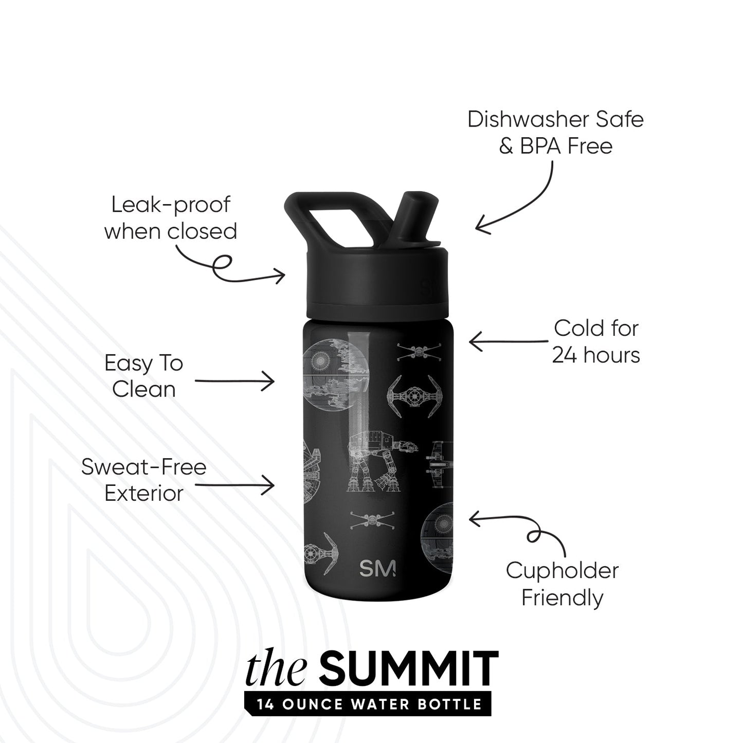 Summit Kids Water Bottle with Straw Lid