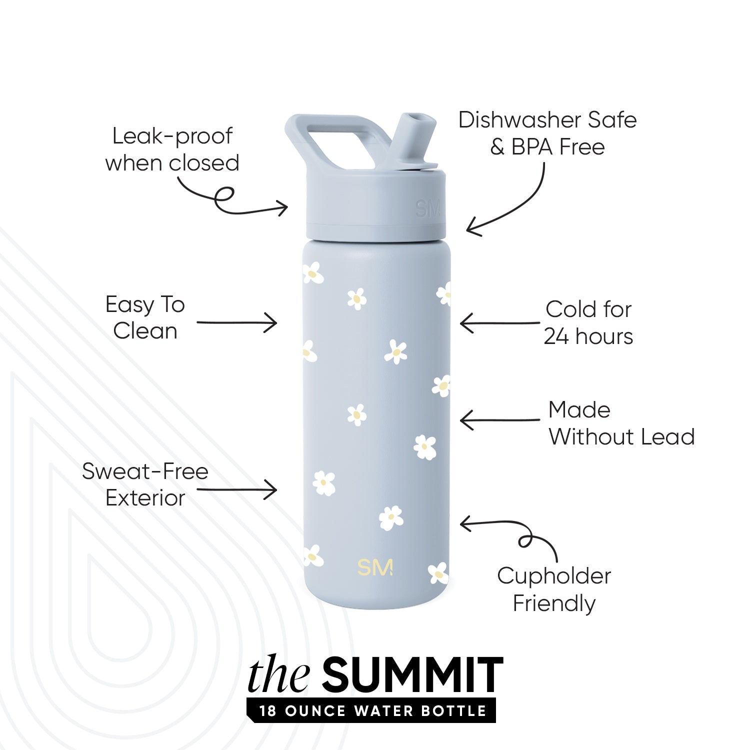 Summit Kids Water Bottle with Straw Lid