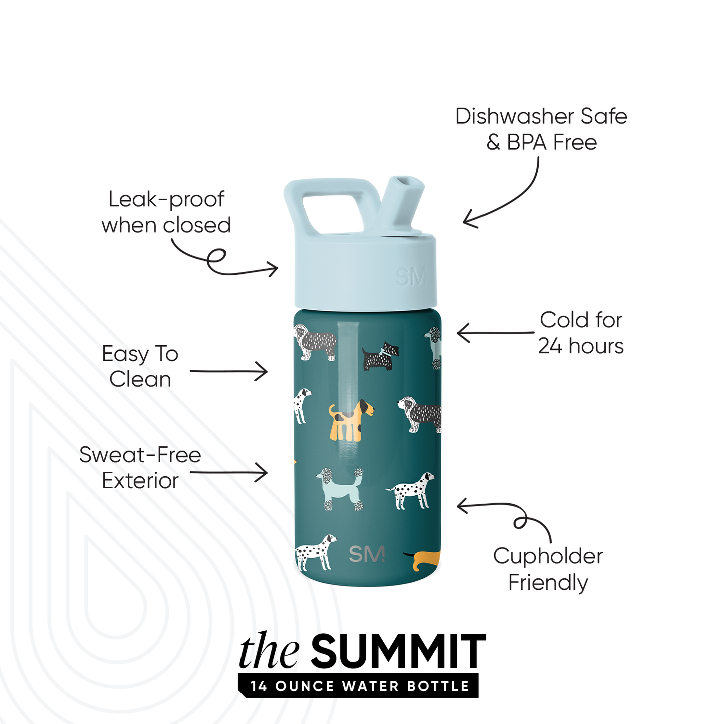 Summit Kids Water Bottle with Straw Lid