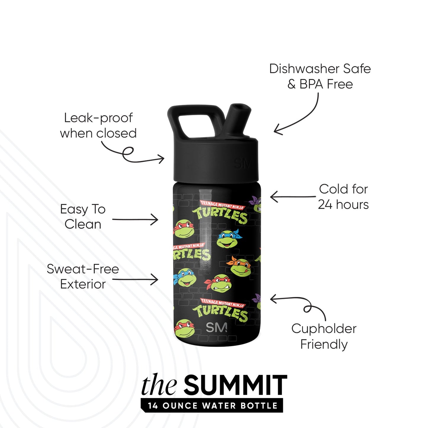 Summit Kids Water Bottle with Straw Lid