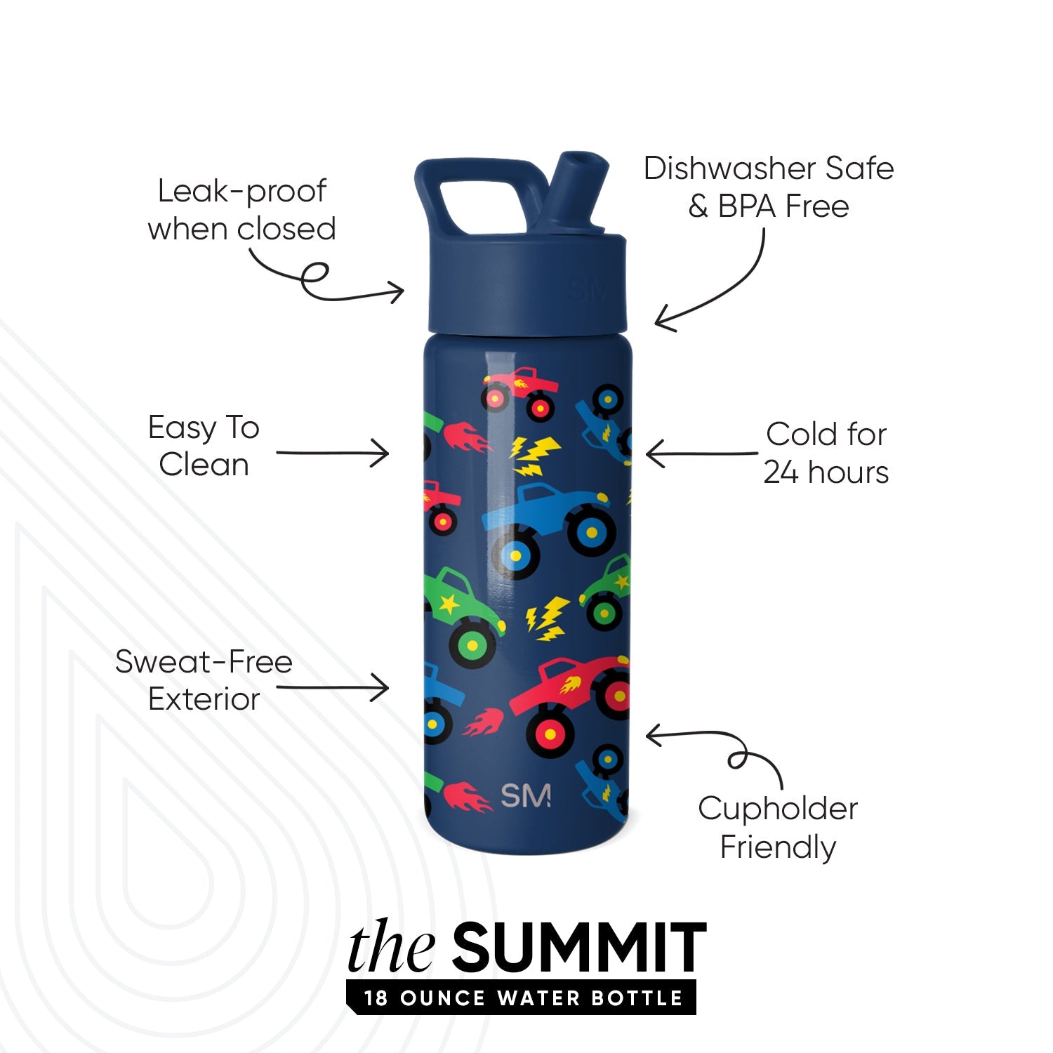 Summit Kids Water Bottle with Straw Lid