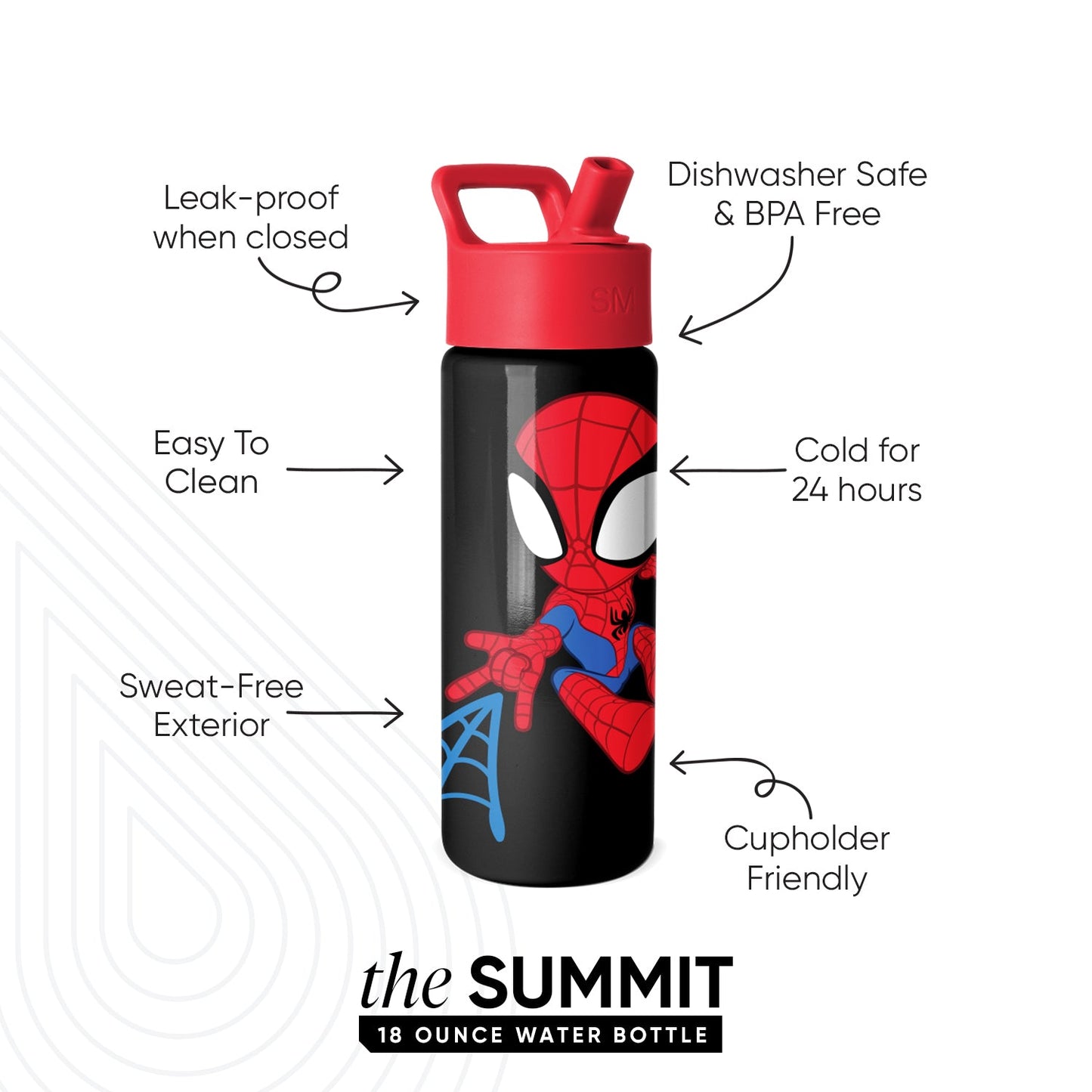 Summit Kids Water Bottle with Straw Lid