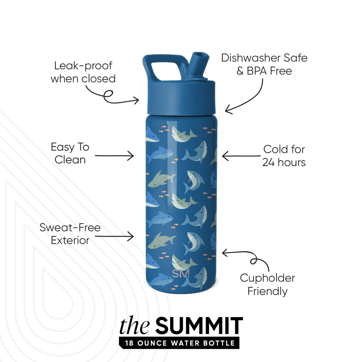 Summit Kids Water Bottle with Straw Lid