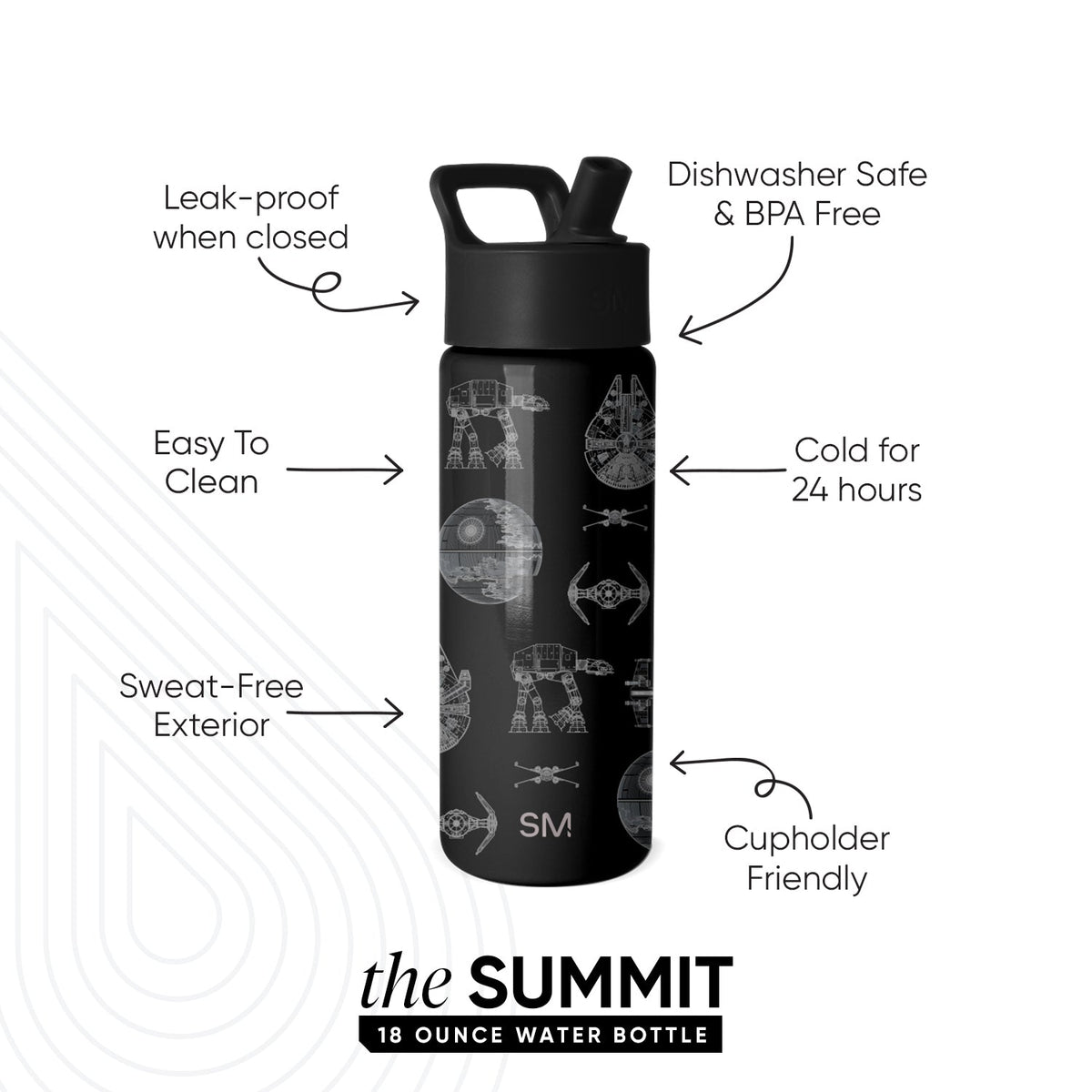 Summit Kids Water Bottle with Straw Lid