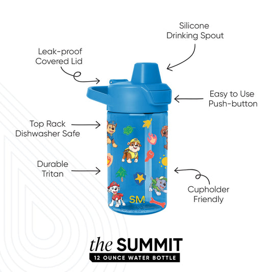 Summit Kids Plastic Water Bottle with Simple Flip Straw Lid